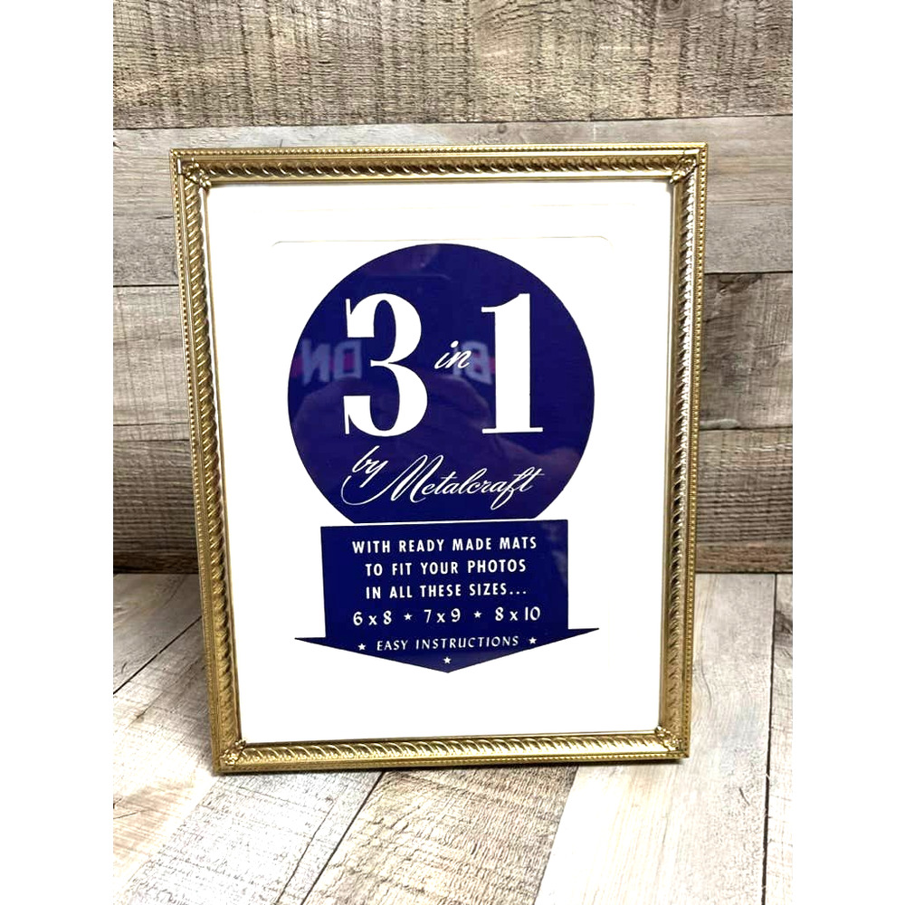 Vintage MetalCraft Photo Frame 8x10 Gold Tone